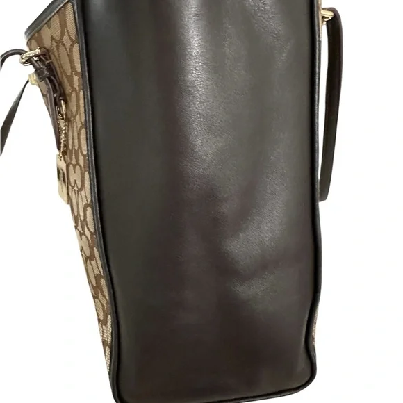 COACH TURNLOCK TOTE IN SIGNATURE JACQUARD BROWN - Picture 8 of 17